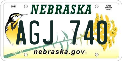 NE license plate AGJ740