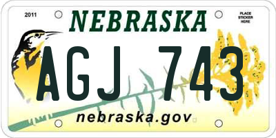 NE license plate AGJ743