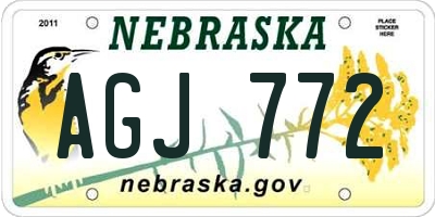 NE license plate AGJ772