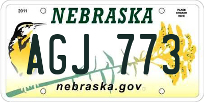 NE license plate AGJ773