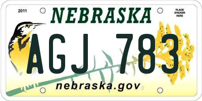 NE license plate AGJ783