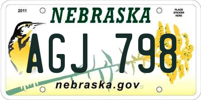 NE license plate AGJ798