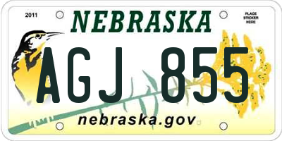 NE license plate AGJ855