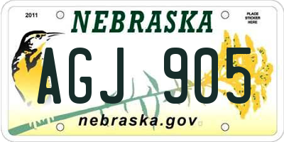 NE license plate AGJ905