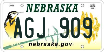 NE license plate AGJ909