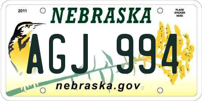 NE license plate AGJ994