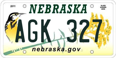 NE license plate AGK327