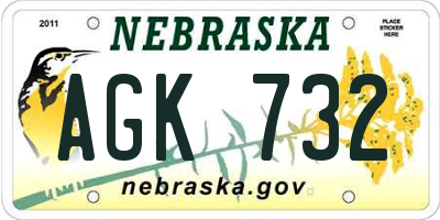 NE license plate AGK732