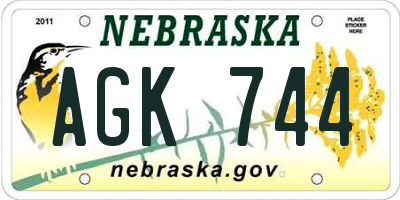 NE license plate AGK744