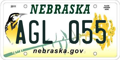 NE license plate AGL055