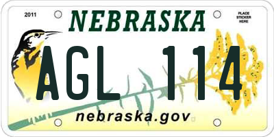 NE license plate AGL114