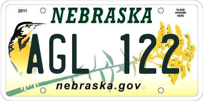 NE license plate AGL122