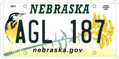 NE license plate AGL187