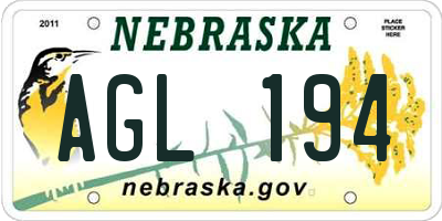 NE license plate AGL194