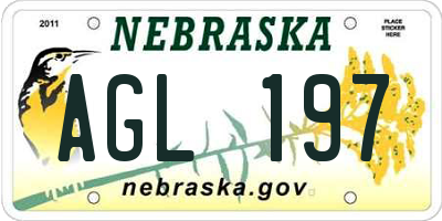 NE license plate AGL197
