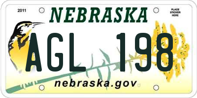 NE license plate AGL198