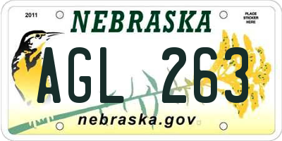 NE license plate AGL263