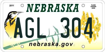 NE license plate AGL304