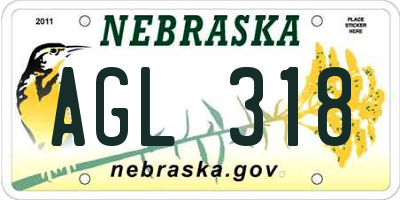 NE license plate AGL318