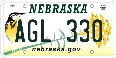 NE license plate AGL330
