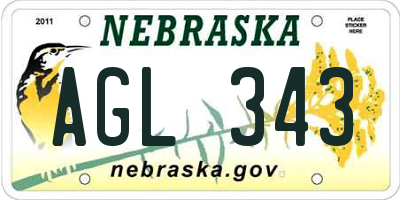 NE license plate AGL343