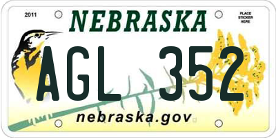 NE license plate AGL352