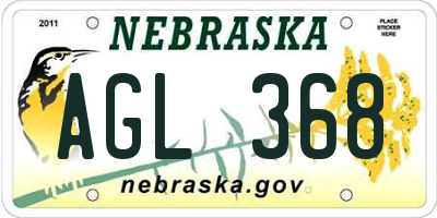 NE license plate AGL368