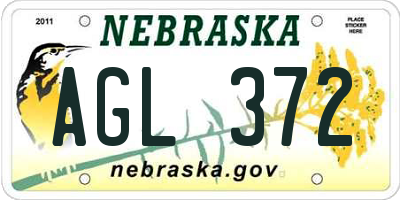 NE license plate AGL372