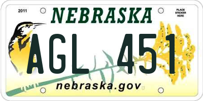 NE license plate AGL451