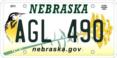 NE license plate AGL490