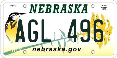 NE license plate AGL496