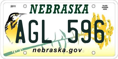NE license plate AGL596