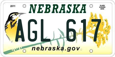 NE license plate AGL617
