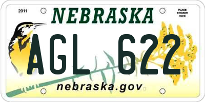 NE license plate AGL622