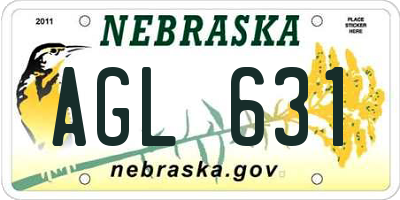 NE license plate AGL631