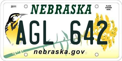 NE license plate AGL642
