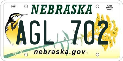 NE license plate AGL702