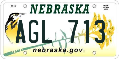 NE license plate AGL713