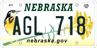 NE license plate AGL718