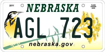 NE license plate AGL723