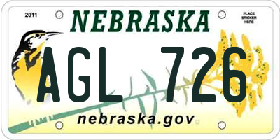 NE license plate AGL726