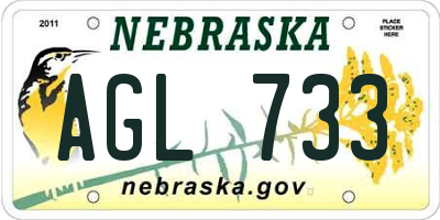 NE license plate AGL733