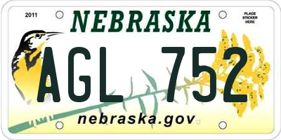 NE license plate AGL752