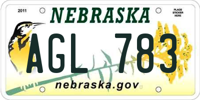 NE license plate AGL783