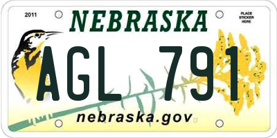 NE license plate AGL791
