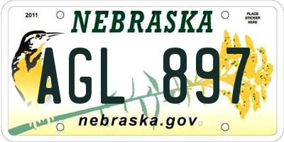 NE license plate AGL897