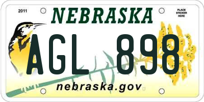 NE license plate AGL898