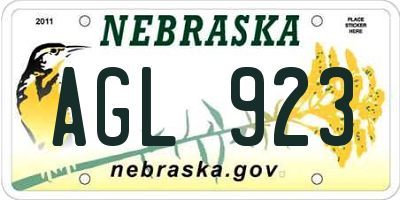 NE license plate AGL923