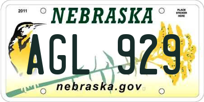 NE license plate AGL929