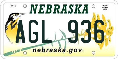 NE license plate AGL936